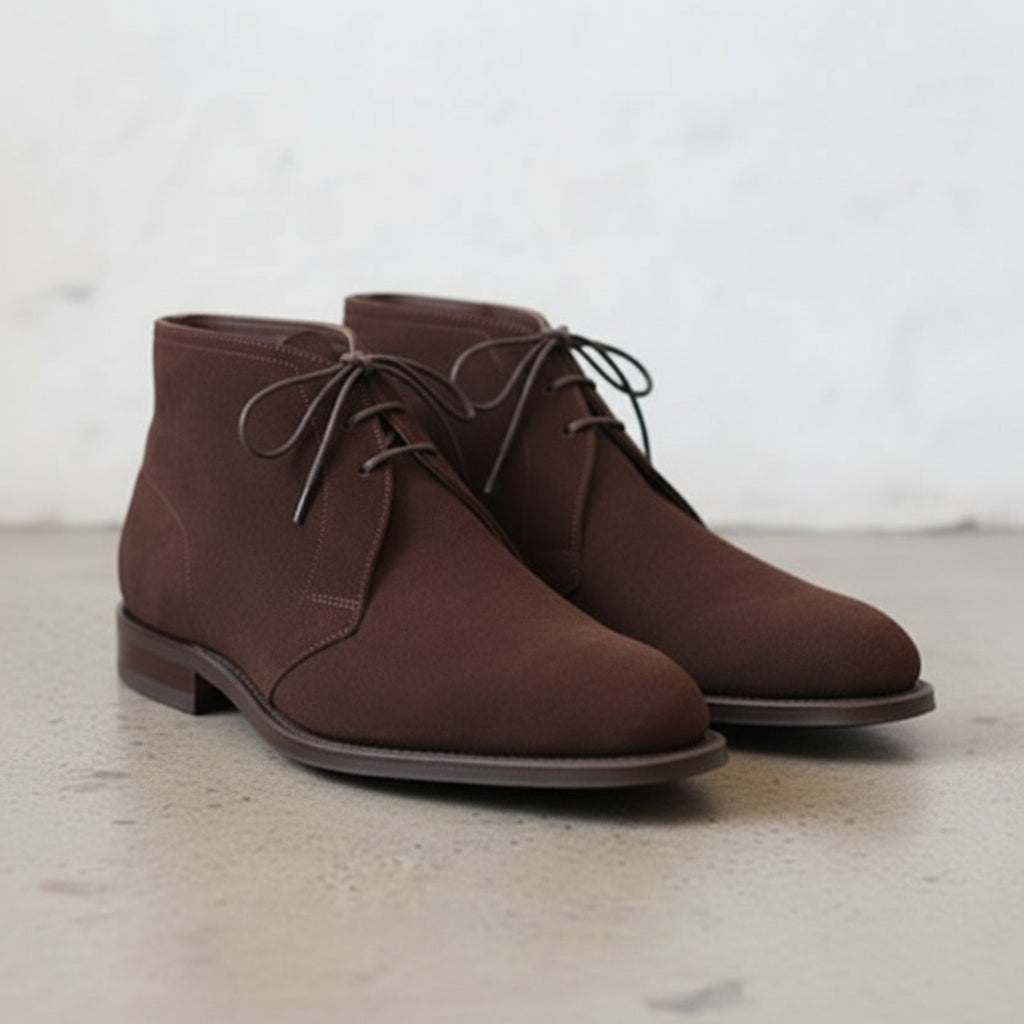 Men's Dark Brown Suede Chukka Boots — Harlowe