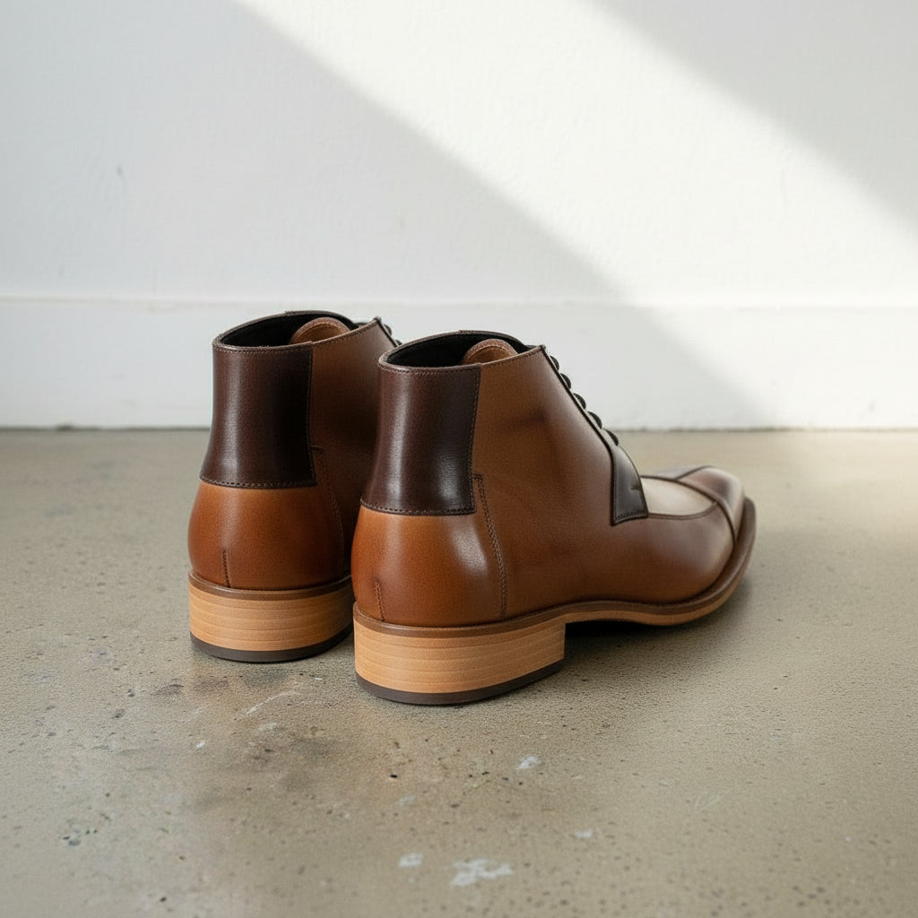 Handmade Men's Triple Tone Chukka Boots