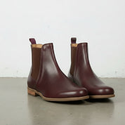 Women's Handmade Burgundy Leather Chelsea Boots