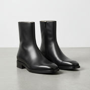 Men's High Ankle Black Zipper Fashion Boots