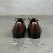 Men's Brown Crocodile-Embossed Leather Oxfords — Nettleton