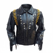 Handmade Men's Black Western suede Leather Cowboy Jacket