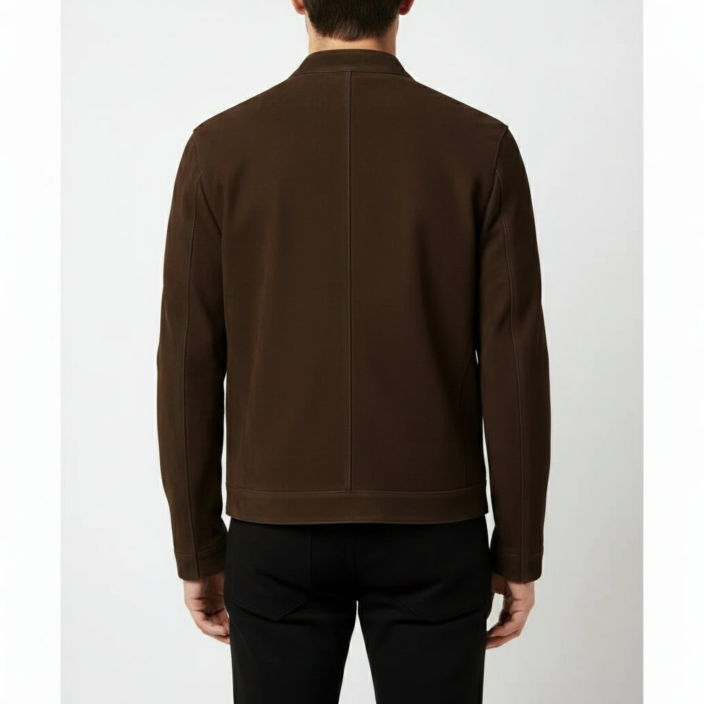 Men's Handmade Cafe Racer Suede Jacket