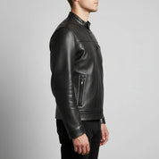 Men's Handmade Cafe Racer Leather Jacket