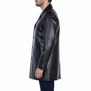 Men's Handmade Car Coat Leather Jacket