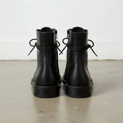 Handcrafted Men's Black Leather Combat Boots
