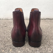 Handmade Men's Dark Burgundy Leather Chelsea Ankle Boots — Allington Second Run