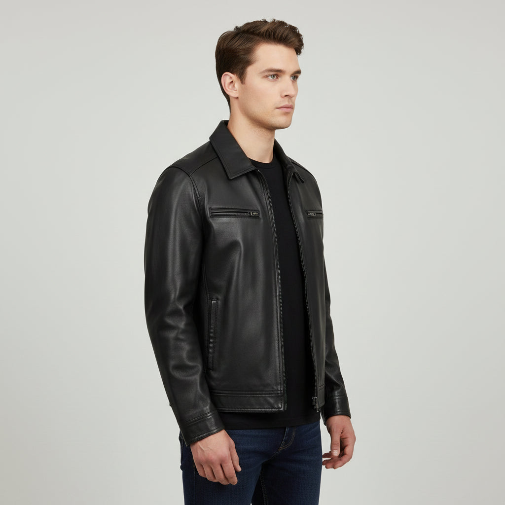 Men's Handmade Classic Leather Jacket