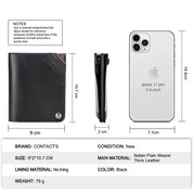 360° Rotating Leather Wallet – Slim Card Holder with Button Closure & SIM Tool Slot