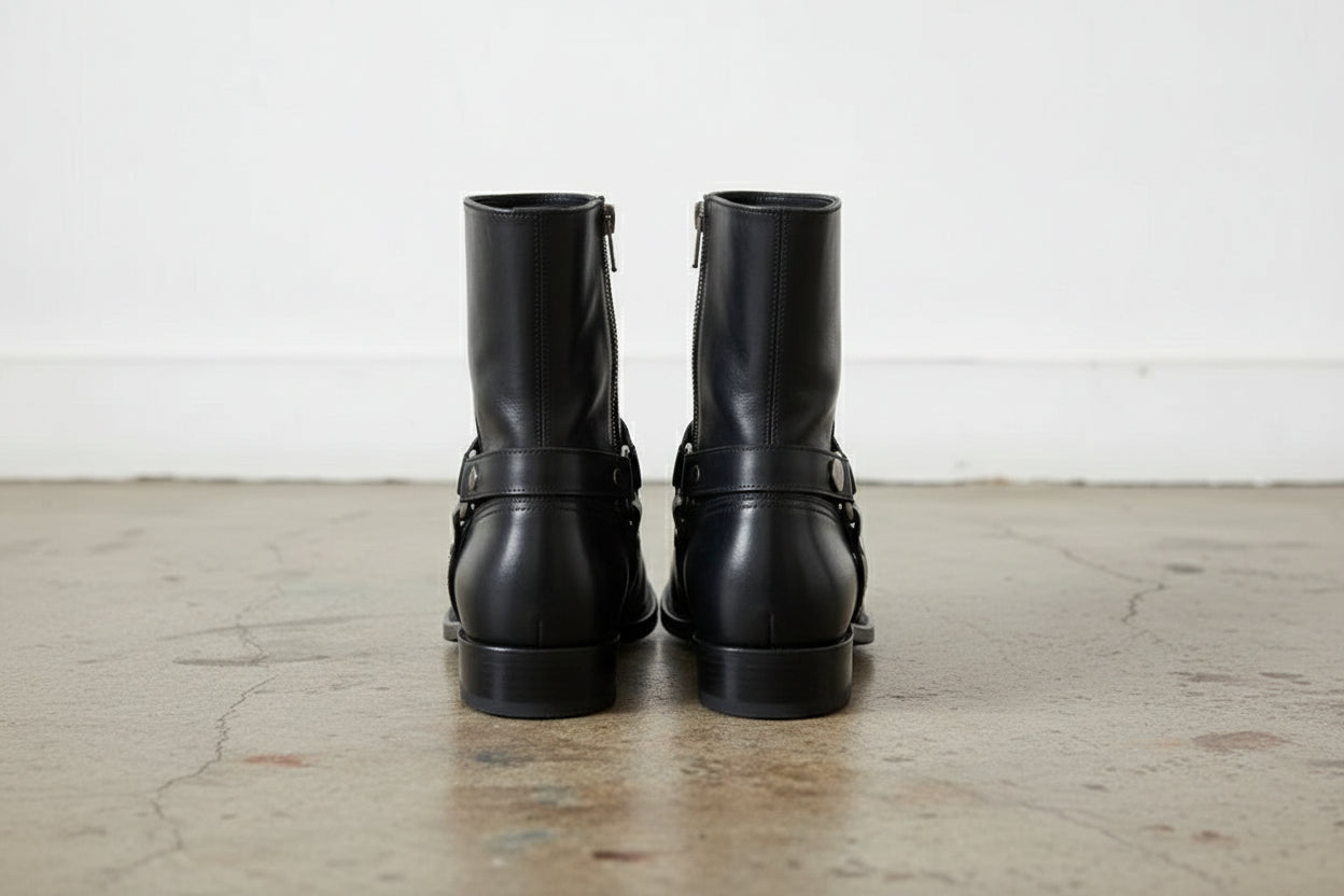 Handcrafted Men's Full-grain Leather Jodhpur Zipper Boots