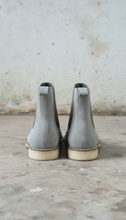 Men's Light Gray Suede Chelsea Boots