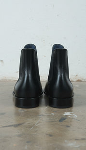 Handcrafted Men's Black Chelsea Leather Boots