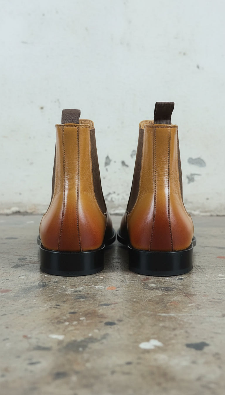 Handmade Mens Brown Chelsea Leather Boot, Mens Leather Boot, Men Ankle Boot