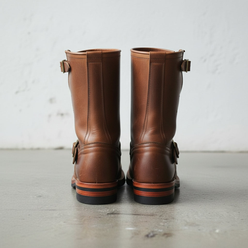 Handmade Mens Antique Brown Leather Biker Boots Men Leather Motorcycle Boot