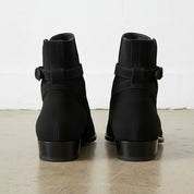 Handmade Mens Black Suede Leather Boots, Men Black Jodhpurs Leather Boot