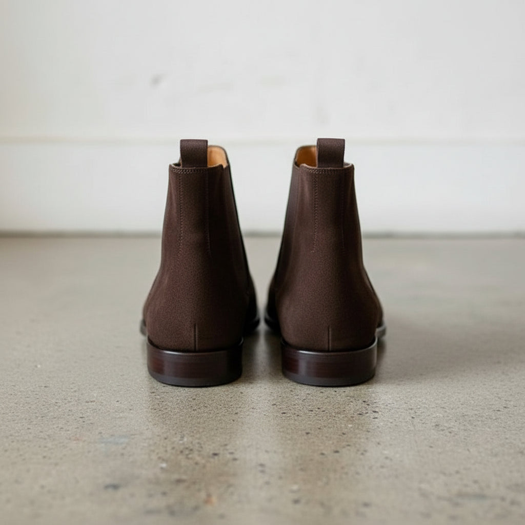 Handmade Men Brown Suede Chelsea Boots, Mens Suede Ankle Boots, Mens Boots