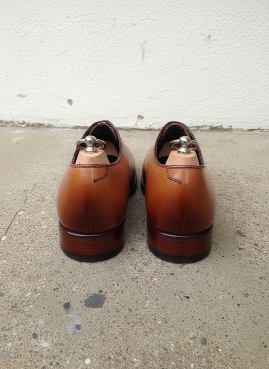 Men Tan Oxford Brogue Formal Dress Shoes, Tan Leather Formal Shoes