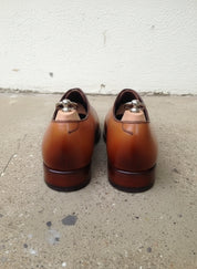 Men Tan Oxford Brogue Formal Dress Shoes, Tan Leather Formal Shoes
