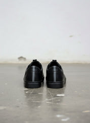 Men's Black Leather Low-Profile Sneakers