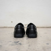 Black Leather Lace-Up Sneakers for Men