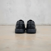 Men's Black Leather Slip-On Sneakers