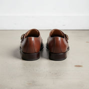 Handmade Mens Double Monk Brown Dress Shoes, Brown Oxford Shoes for Men