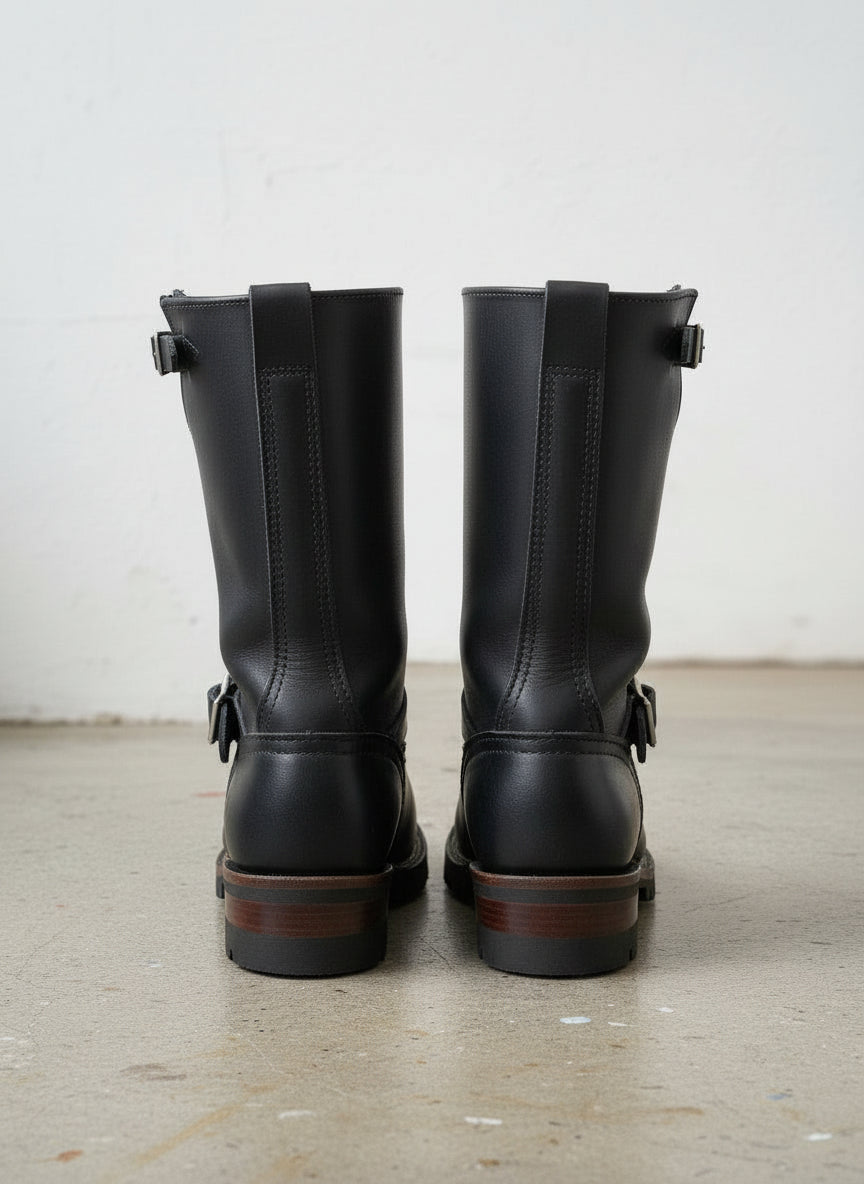 Rider Boots for Men, Handmade Men's Black Biker Leather Boots