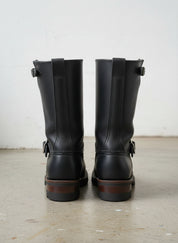 Rider Boots for Men, Handmade Men's Black Biker Leather Boots