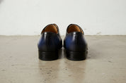 Handmade Men's Blue Brogue Dress Shoes