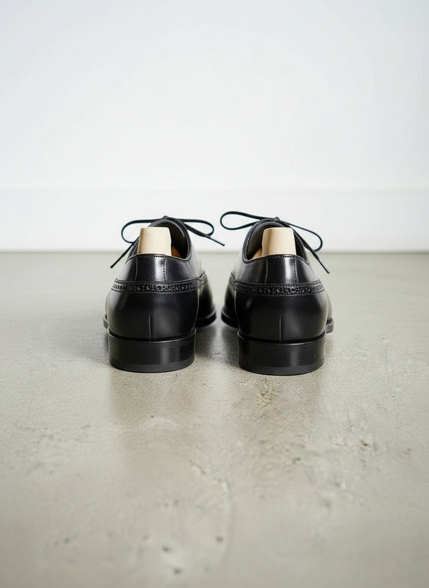 Handcrafted Men's Black Brogue Oxford Dress Shoes