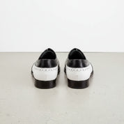 Handmade Black and White Leather Brogue Dress Shoes
