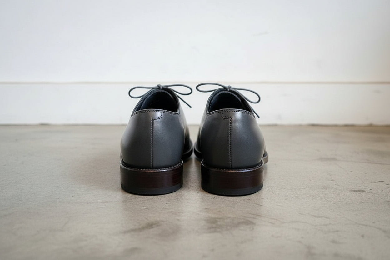 Men's Charcoal Gray Brogue Leather Dress Shoes