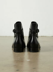 Men's Handmade Black Leather Jodhpurs Ankle Boots