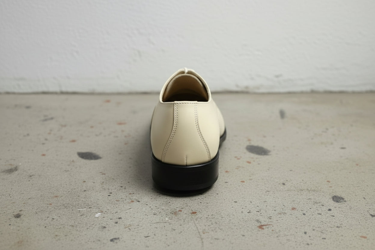 Handcrafted Cream White Brogue Men's Dress Shoes