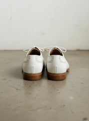 Handcrafted Men's White Wingtip Brogue Dress Shoes