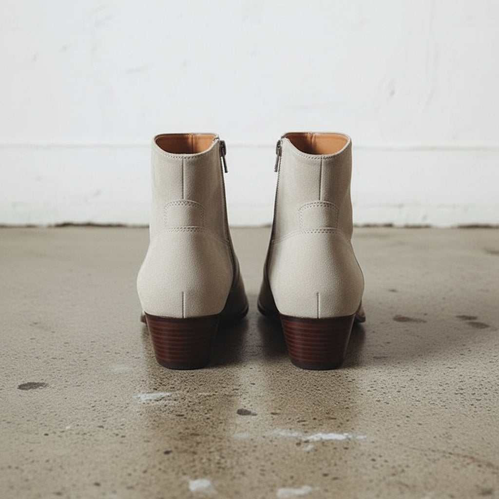 Men Gray Suede Ankle Boots, Zipper Ankle Boots, Leather Boots