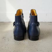Handcrafted Navy Blue Jodhpurs Ankle Boots for Men