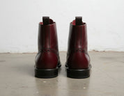 Handmade Men Burgundy Lace Up Boots, Ankle Leather Boots