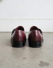 Men's Maroon Monk Dress Shoes - Handmade Leather Formal Footwear