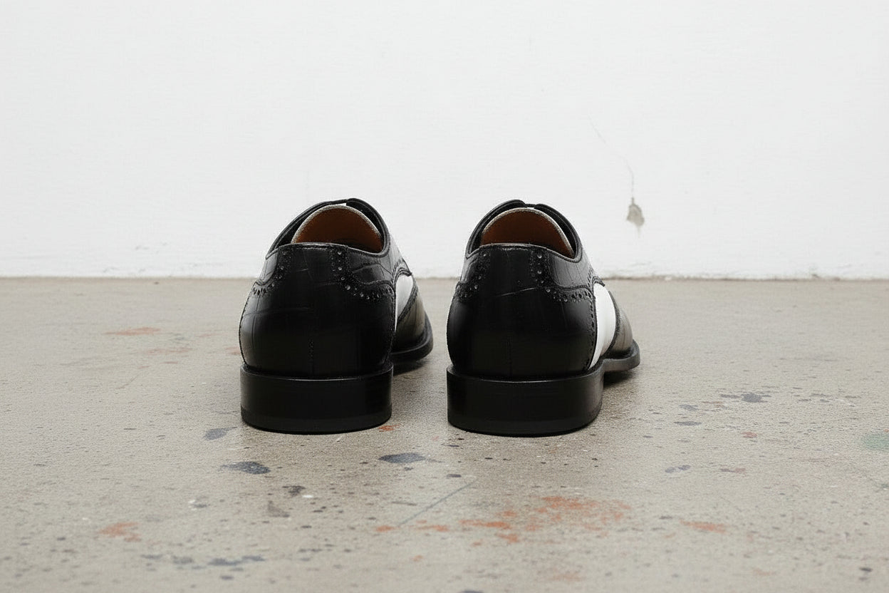 Handmade Men's Spectator Wingtip Shoes