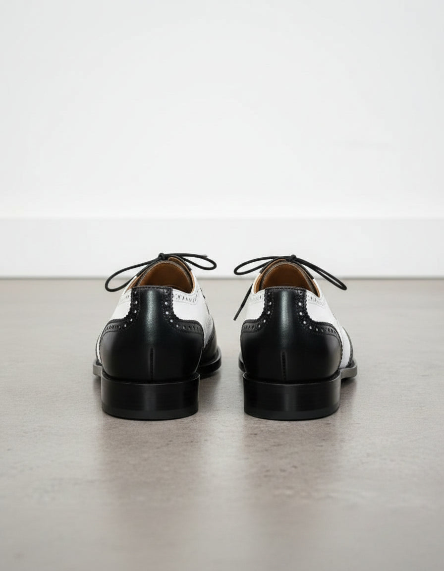 Handmade Men Spectators Shoes, Men Two Tone Wingtips Leather Dress Shoes