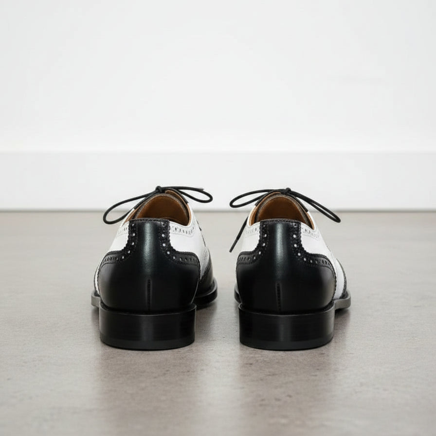 Handmade Men Spectators Shoes, Men Two Tone Wingtips Leather Dress Shoes