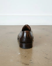 Handmade Mens Brown Alligators Pattern Shoes, Men Lace Up Oxfords Shoes