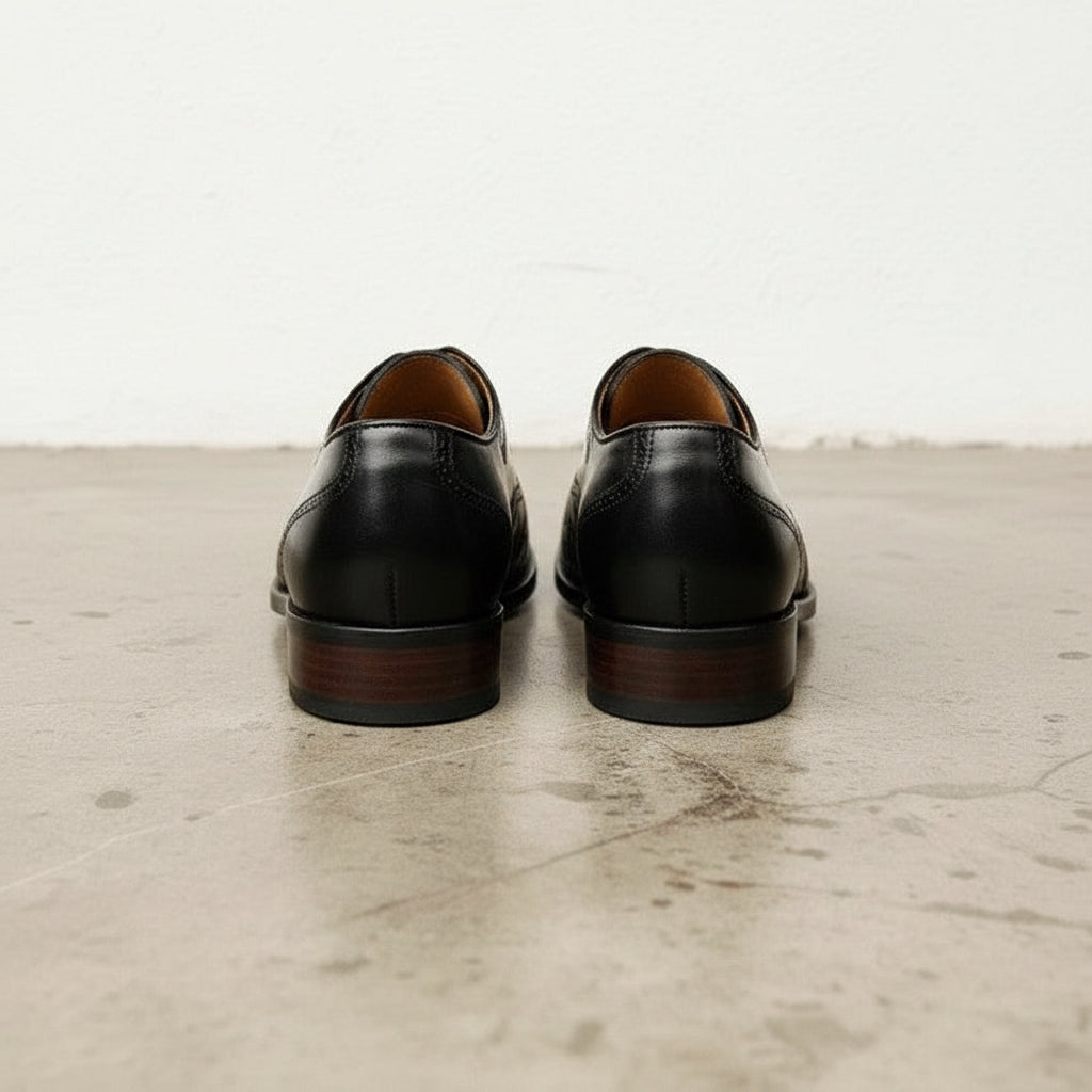 Men's Black Crocodile Patterned Oxford Dress Shoes