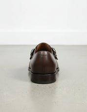 Handcrafted Men's Dark Brown Double Monk Formal Shoes