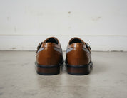 Men's Two-Tone Leather Wing Tip Monk Dress Shoes