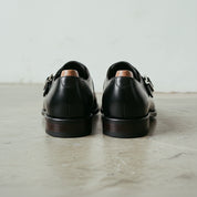 Handmade Men's Black Leather Monk Strap Dress Shoes