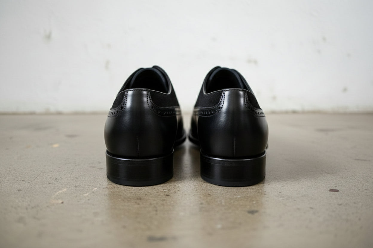 Men's Black Suede and Leather Formal Shoes