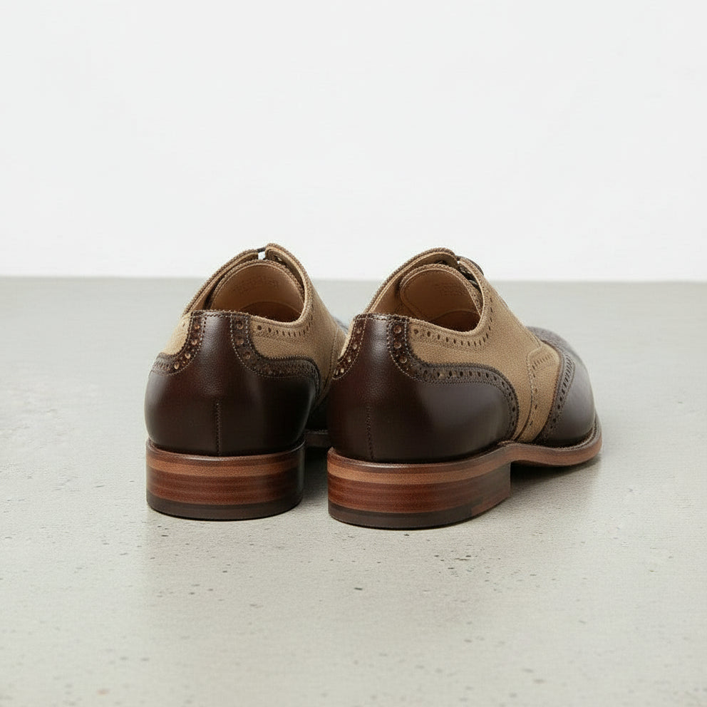 Handmade Men Two Tone Leather Formal Shoes, New Wing Tip Brogue Dress Shoes
