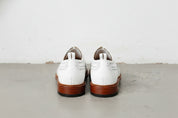 Handmade Mens White Brogue Leather Shoes, Mens Wing Tip Formal Shoes